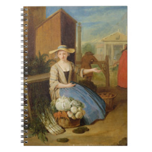 Vegetable Seller, Covent Garden, c.1726 (oil on pa Spiral Notebook