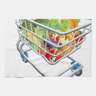 Vegetable Shopping Cart Trolley Tea Towel