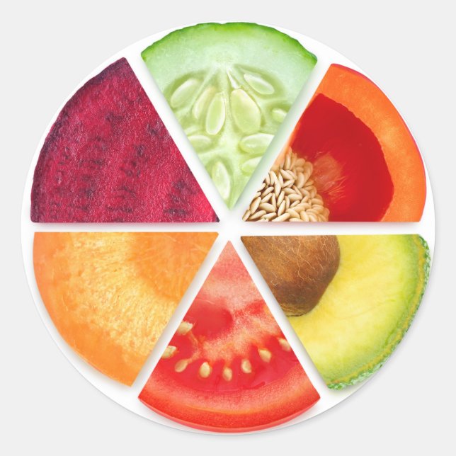 Vegetable slices classic round sticker (Front)