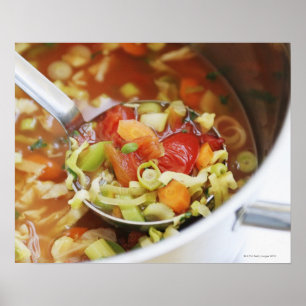 Vegetable soup in pan poster