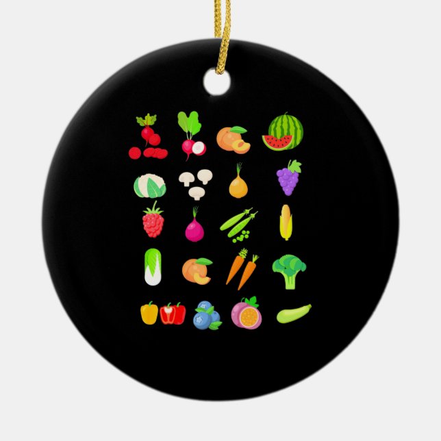 Vegetable Species Ceramic Tree Decoration (Front)