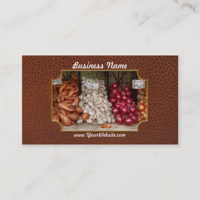 Vegetable - Sweet potatoes, Garlic, and Onions Business Card (Front)