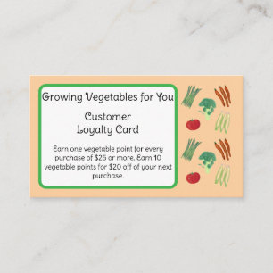 Vegetable Theme Customer Loyalty Cards