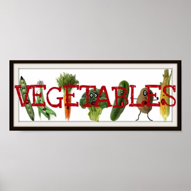 Vegetables are Great Cartoon Poster (Front)