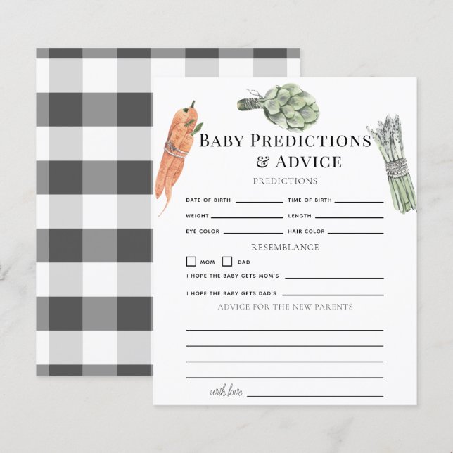 Vegetables Baby Predictions & Advice (Front/Back)