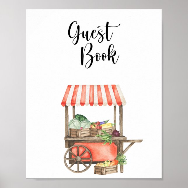 Vegetables baby shower - guest book (Front)
