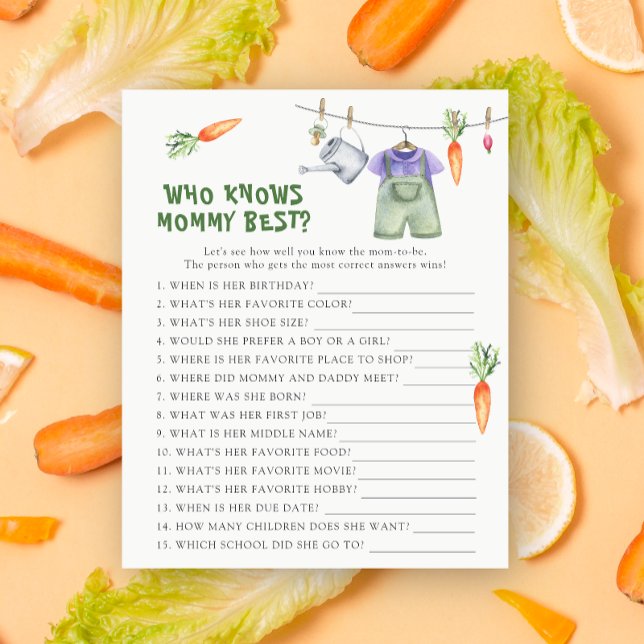 Vegetables baby shower - Who knows mummy best (Creator Uploaded)