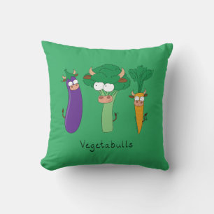 Vegetables Bulls Cute Kids Cartoon Cushion