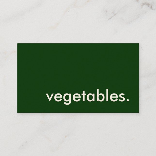 vegetables. business card (Front)