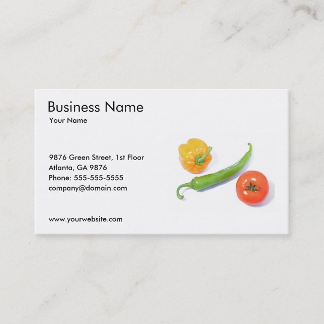 Vegetables Business Card Template (Front)
