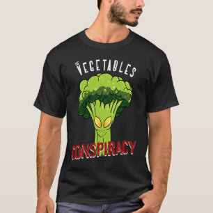 Vegetables Conspiracy Alien Broccoli Vegan Sarcast T-Shirt