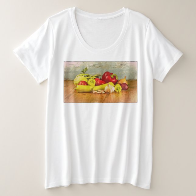"Vegetables" Cute Photo. Buy Now Plus Size T-Shirt (Design Front)