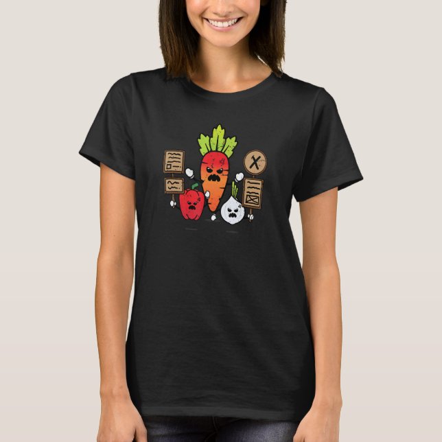 Vegetables & Fruits Protesting Against Vegans Anti T-Shirt (Front)