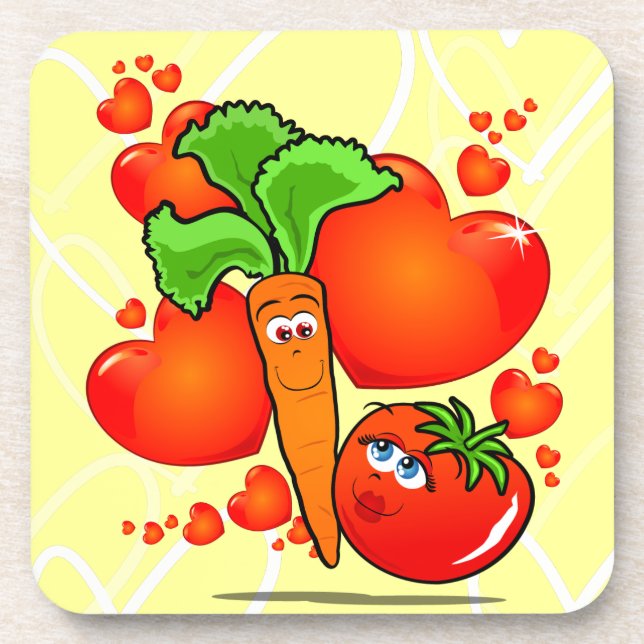 Vegetables in love, coaster (Front)