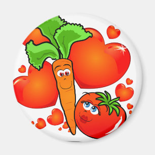 Vegetables in love, magnet