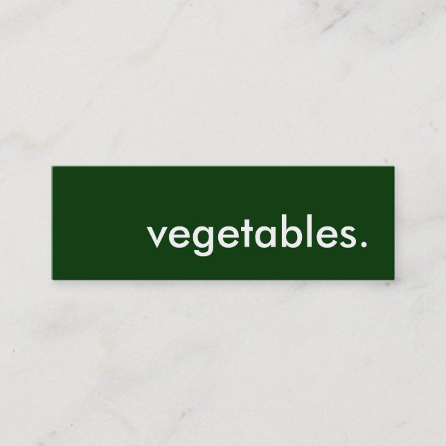 vegetables. mini business card (Front)
