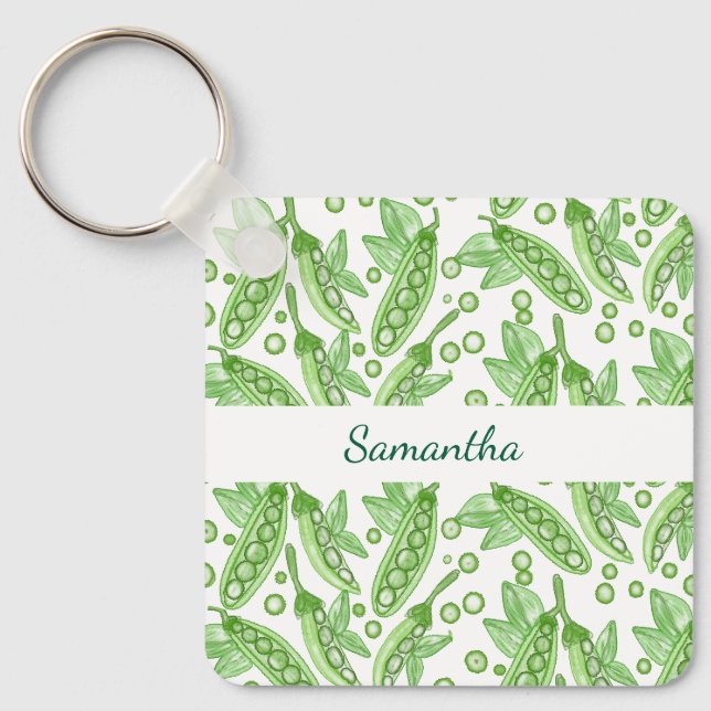 Vegetables Peas Key Ring (Front)