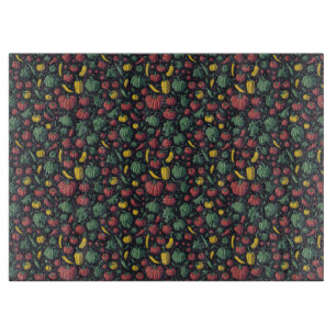 Vegetables peppers chilli pattern kitchen theme cutting board
