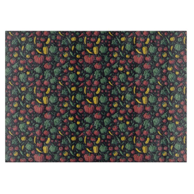 Vegetables peppers chilli pattern kitchen theme cutting board (Front)