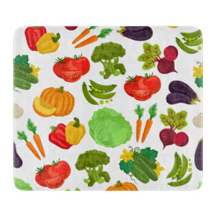 Vegetables Seamless Vegan Pattern Cutting Board