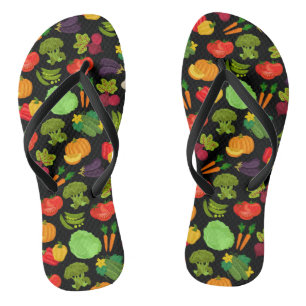 Vegetables Seamless Vegan Pattern Jandals