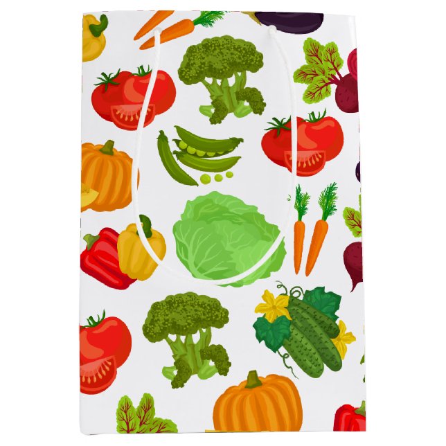 Vegetables Seamless Vegan Pattern Medium Gift Bag (Front)