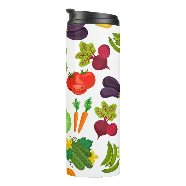 Vegetables Seamless Vegan Pattern Thermal Tumbler (Rotated Right)