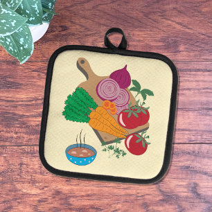 Vegetables Soup Yellow Pot Holder