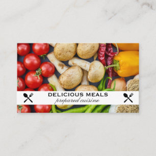 Vegetables Spices Food Pattern Business Card