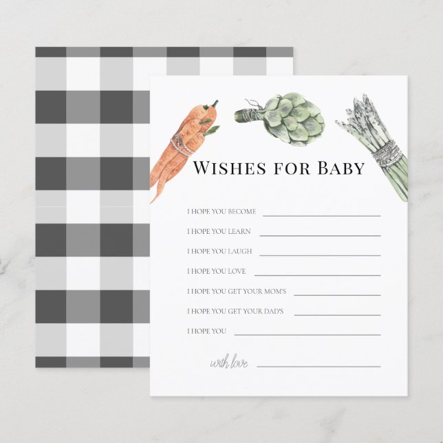 Vegetables Wishes for Baby Advice (Front/Back)
