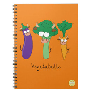 Vegetabulls Vegetable Bulls Funny Notebook