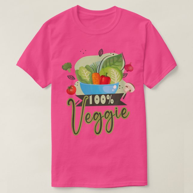 vegetarian 100 Veggie vegan veggie  T-Shirt (Design Front)
