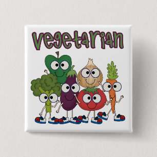 Vegetarian 15 Cm Square Badge