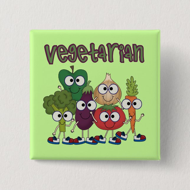 Vegetarian 15 Cm Square Badge (Front)