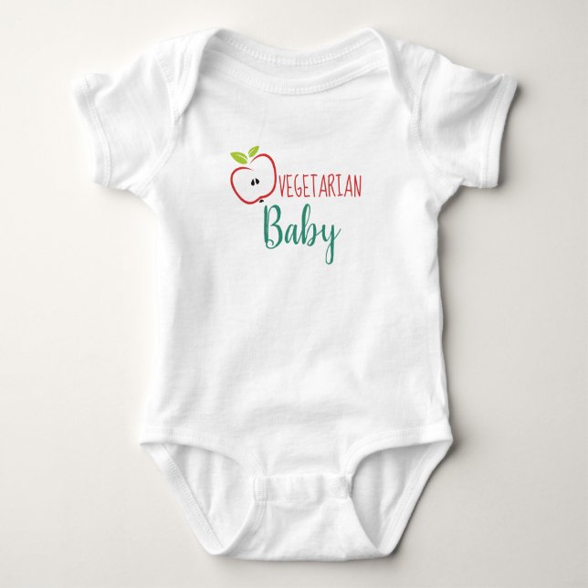 Vegetarian Baby Modern Design Bodysuit (Front)