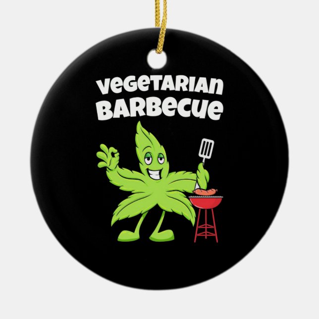 Vegetarian Barbecue Ceramic Tree Decoration (Front)