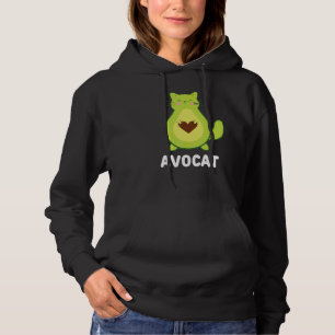 Vegetarian Cat Avocado Avocato Avogato Avocat Cat Hoodie