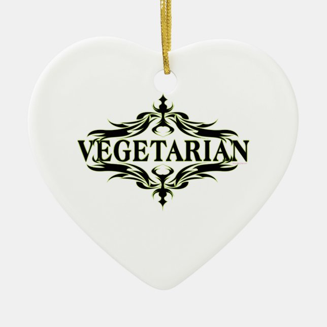 Vegetarian Ceramic Tree Decoration (Front)
