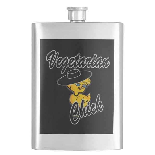 Vegetarian Chick #4 Hip Flask (Front)