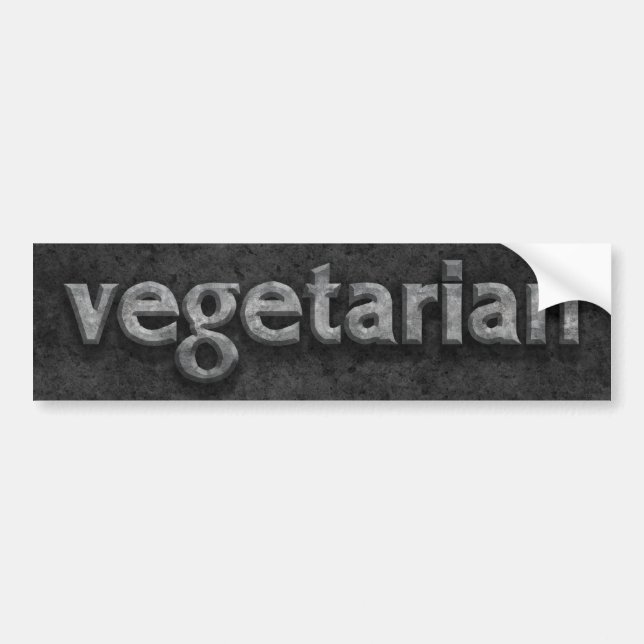 Vegetarian Chiseled Stone Bumper Sticker (Front)