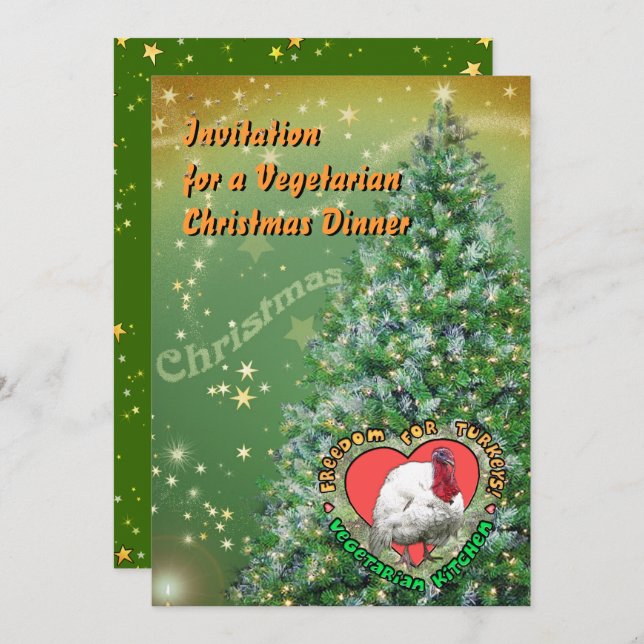 Vegetarian Christmas Dinner Invitation (Front/Back)