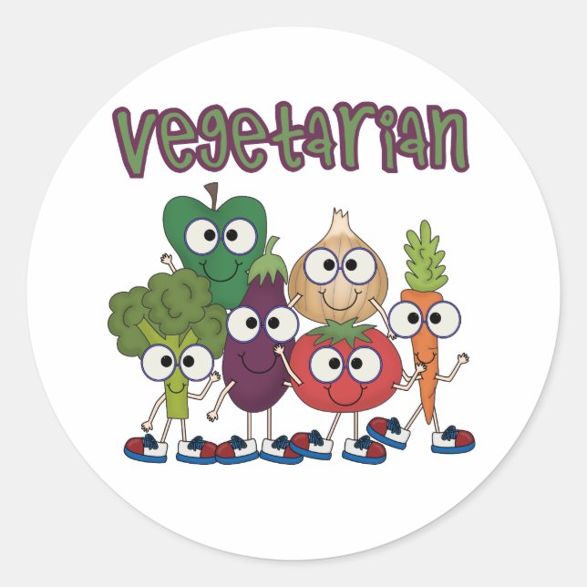Vegetarian Classic Round Sticker (Front)