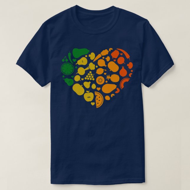 Vegetarian Colourful Fruits  T-Shirt (Design Front)