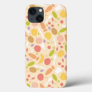 Vegetarian cooking pattern background iPhone 13 case