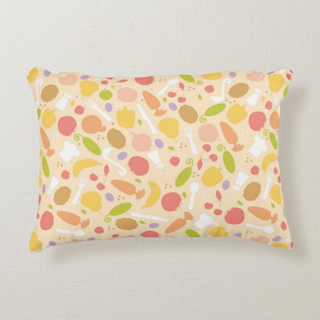 Vegetarian cooking pattern background decorative cushion (Front)