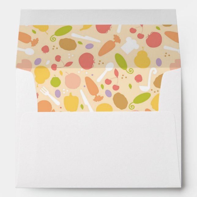Vegetarian cooking pattern background envelope (Back (Bottom))