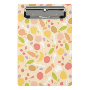 Vegetarian cooking pattern background mini clipboard