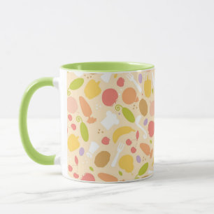 Vegetarian cooking pattern background mug
