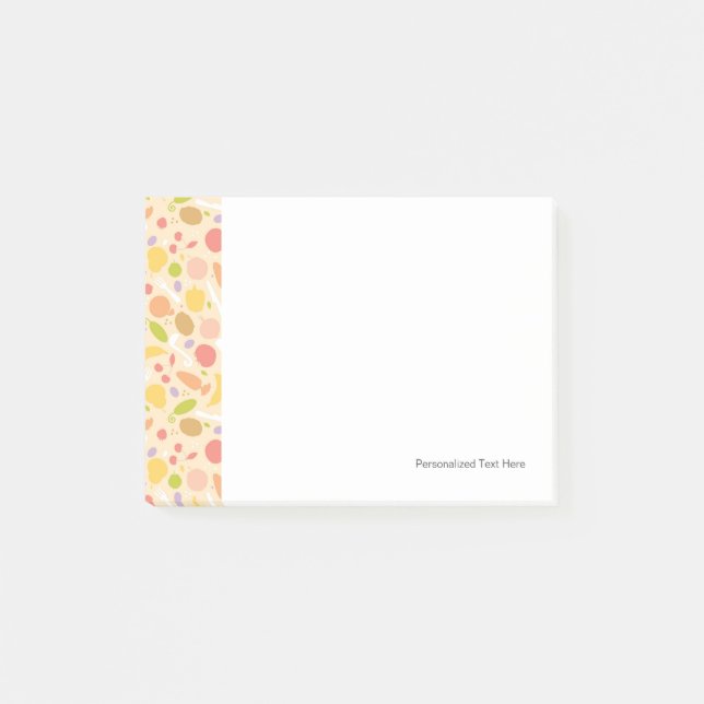 Vegetarian cooking pattern background post-it notes (Front)
