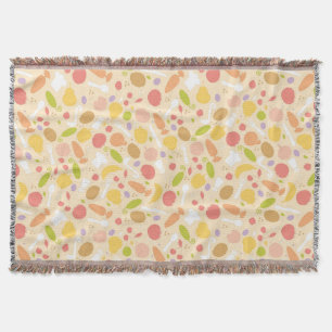 Vegetarian cooking pattern background throw blanket